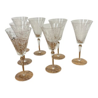 Libbey Rock Sharpe Wine Glasses, Set of Seven For Sale