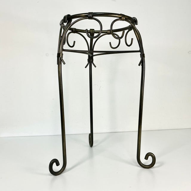 Late 20th C Vintage Brutalist Metal Plant Stand For Sale - Image 6 of 11
