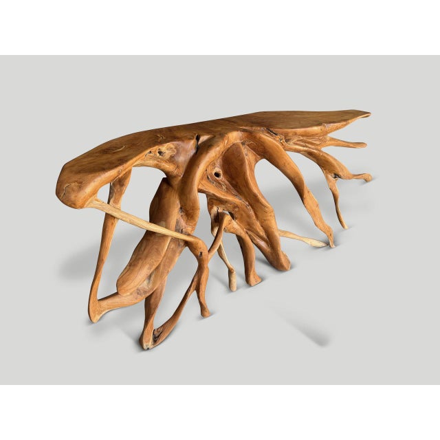 Andrianna Shamaris Organic Sculptural Teak Wood Console Table For Sale In New York - Image 6 of 6