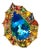 Bochic “Capri” Vintage Pink, Green & Yellow Sapphire & Ring — 18K Gold & Silver For Sale