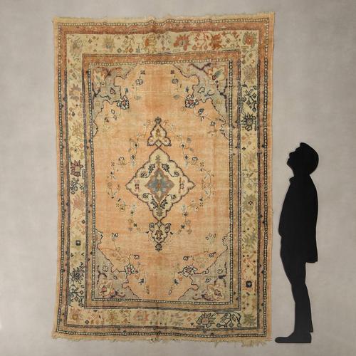 Ushak rug in cotton and wool, large knot, hand-made. This piece is attributed to the mentioned designer/maker. It has no...