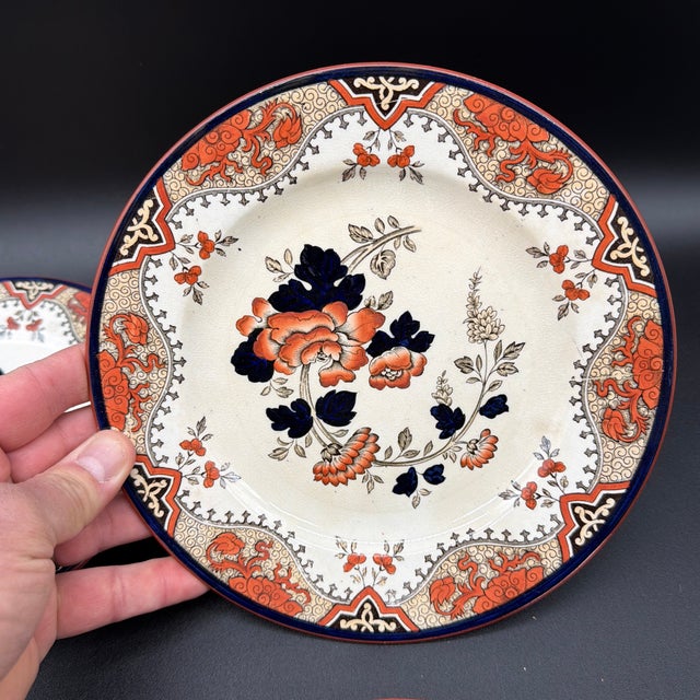 Late 19th Century A Set of 4 Antique Doulton’s Alma Pattern Plates, Circa 1880’s For Sale - Image 5 of 12