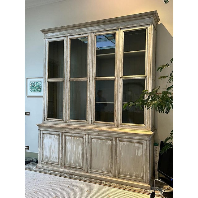 Wood Vintage French Library Cabinet For Sale - Image 7 of 14