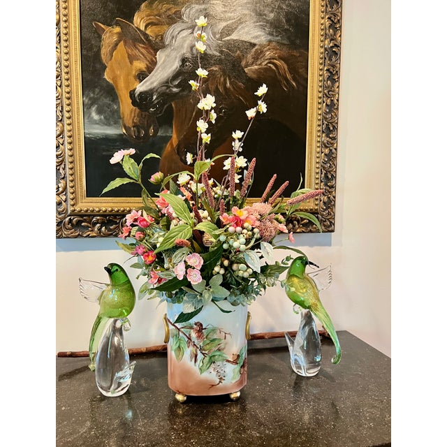 Newly created and artfully curated faux floral arrangement designed to enhance the beauty of the collectible,...