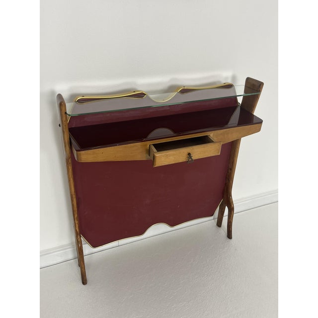 Mid-Century Modern Mid-Century Italian Console and Mirror, 1950s, Set of 2 For Sale - Image 3 of 8