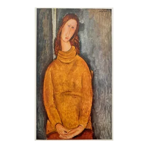 Amadeo Modigliani Vintage 1950 Limited Edition French Lithograph Print " Frau Hebuterne " 1918