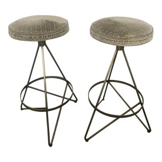 Arteriors Wyndham Swivel Bar Stools - a Pair For Sale
