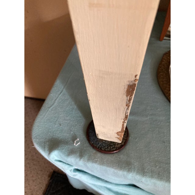 White 1920s Antique Distressed White Writing Table Desk With Drawer With Carved Onlays For Sale - Image 8 of 8