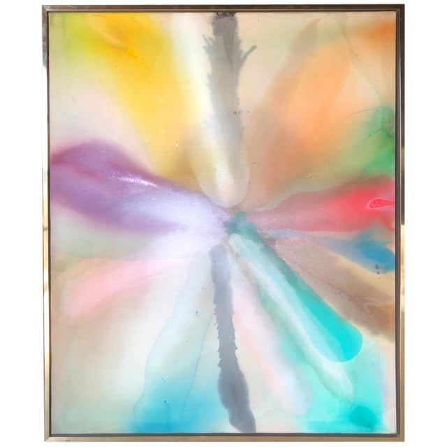 1980s Large Colorful Vintage Abstract Painting by Canadian Artist Harold Feist For Sale - Image 5 of 5