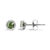 Contemporary .925 Sterling Silver 1/4 cttw Treated Green Diamond Modern 4-Prong Solitaire Milgrain Stud Earrings (Green Color, I1-I2 Clarity) For Sale - Image 3 of 6