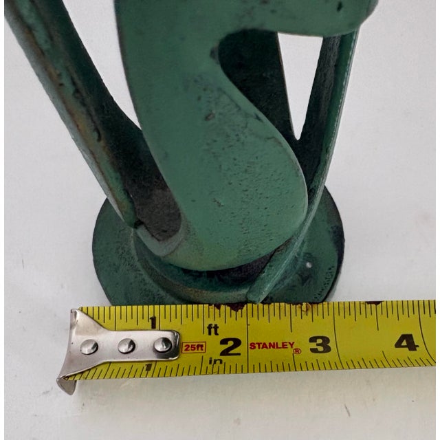 Vintage Mid Century Modern Abstract Family Sculpture | Green Patina Cast Metal Figurine | 1960s Modernist Home Decor For Sale In Indianapolis - Image 6 of 8