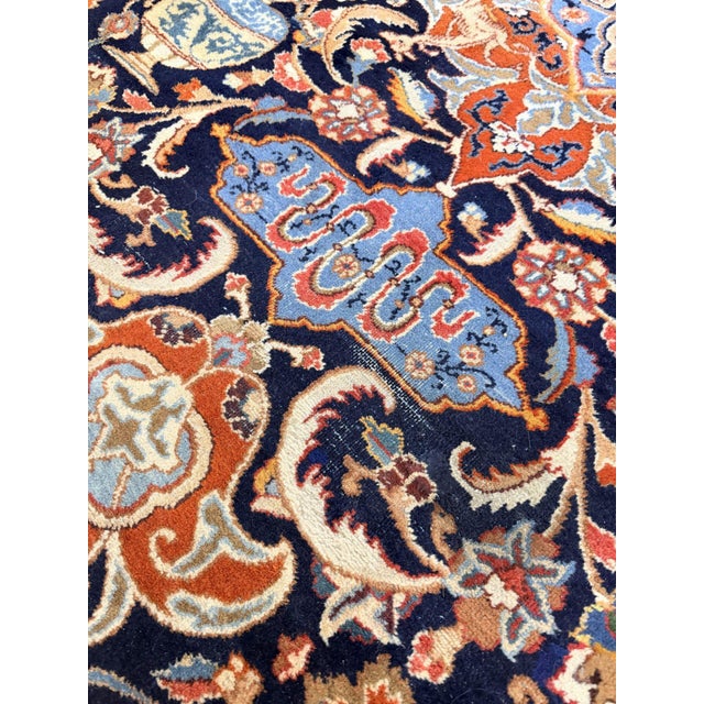 A fabulous 1960s Kashmar figural/pictorial rug, hand-knotted in Iran using high-quality wool. This striking piece features...