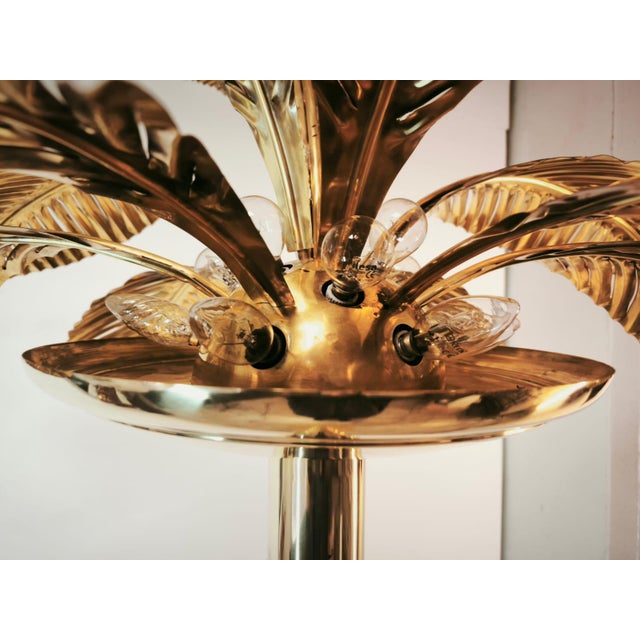 Brass 12-Light Palm Floor Lamp, 1970s For Sale - Image 11 of 18