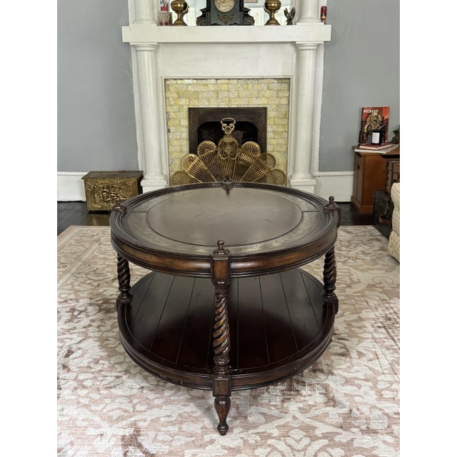 English Revival Two-Tier Walnut Table With Barley Twist Legs For Sale - Image 4 of 13