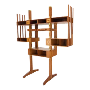 Custom Stereo Equipment Etagere Shelf W/ Sophisticated Concealed Chaise Way