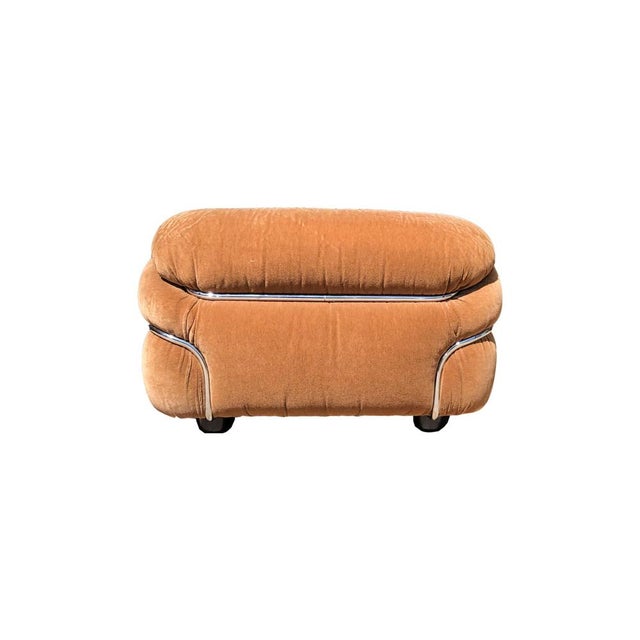 1970s Space Age Sesann Chair in Camel Brown Alpaca Velvet by Gianfranco Frattini for Cassina, 1972 For Sale - Image 5 of 10