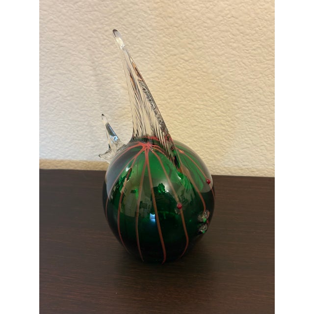 Mid-Century Modern Murano Vintage Hand Blown Glass Blow Fish Sculpture For Sale - Image 3 of 6