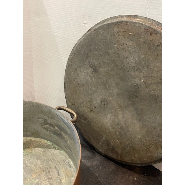 Metal Antique Copper Hammered Pot With Lid For Sale - Image 7 of 10