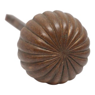 Antique Cast Bronze Fluted Petite Interior Door Knob For Sale