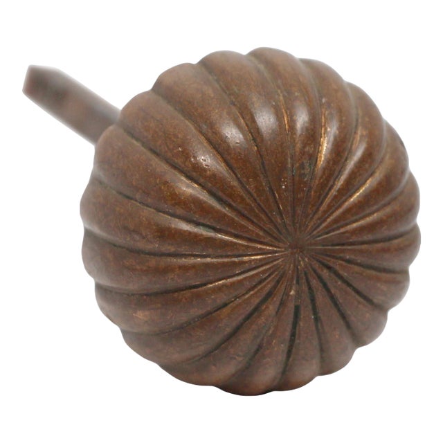 Antique Cast Bronze Fluted Petite Interior Door Knob For Sale