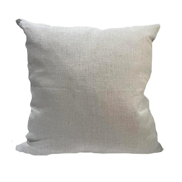 Charcoal Kuba Cloth Ecru Figures Pattern Pillows by St George - Down Fill - Pair For Sale - Image 8 of 9