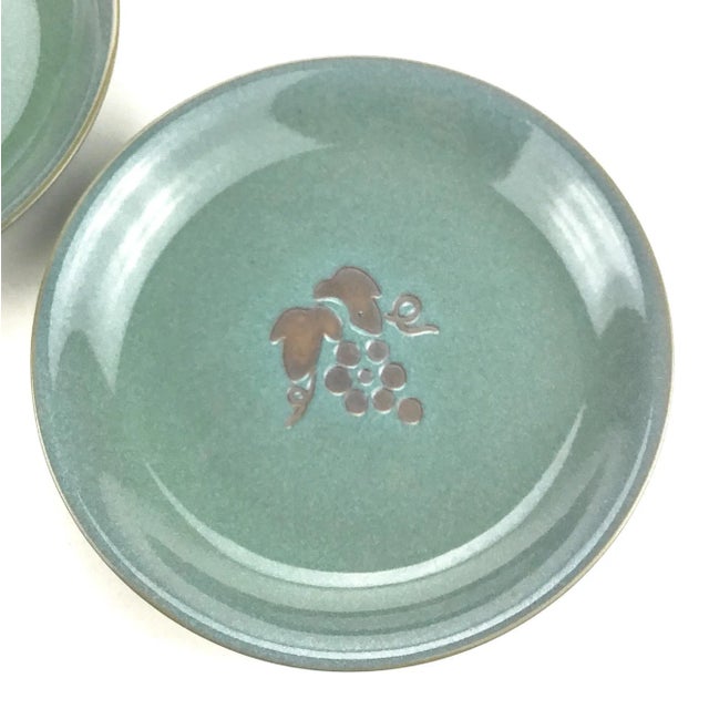 Modern Japanese Glaze Over Clay Vintage Ceramic Plates - a Pair For Sale In Portland, ME - Image 6 of 10