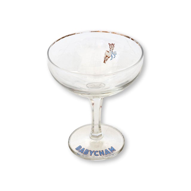 Mid-Century Modern Midcentury Babycham Sparkling Wine / Champagne Stems For Sale - Image 3 of 3