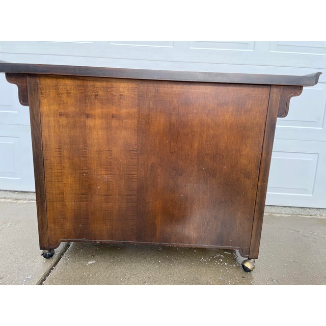 Brown 1970s Art Deco Bernhardt Burl Wood Storage Cabinet For Sale - Image 8 of 12