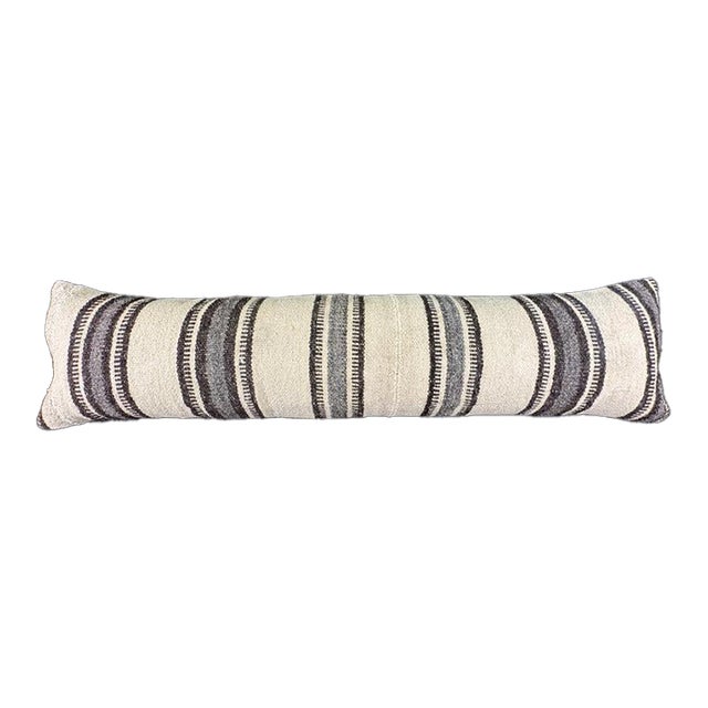 Turkish Hemp Pillow Cushion Natural Beige Black Cushion Cover 12x46 For Sale