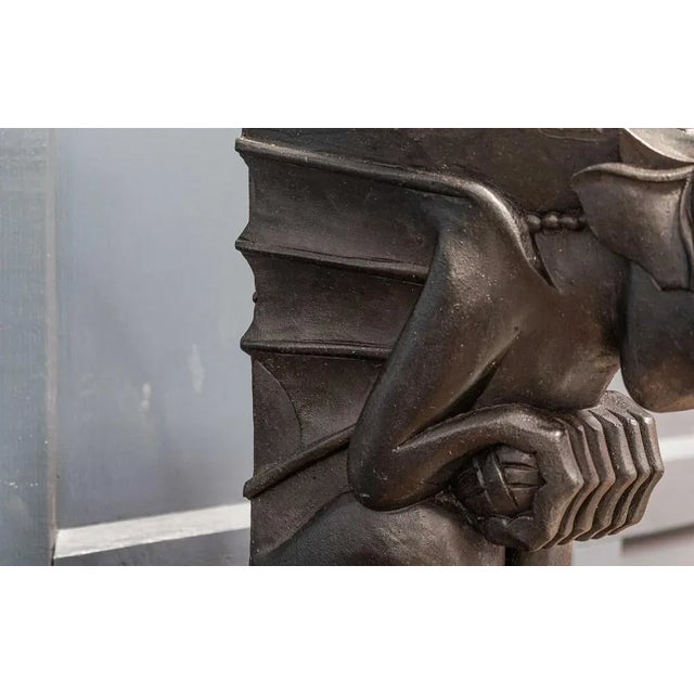 Ebonised Carved Winged Serpent Gargoyle Table Lamp, 19th Century For Sale - Image 6 of 13