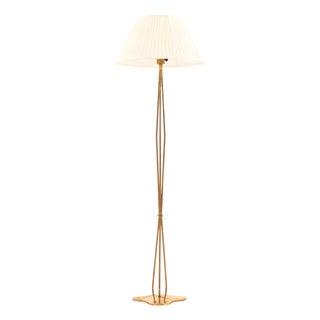 Floor Lamp in Brass by Hans Bergström for Asea, 1950s For Sale