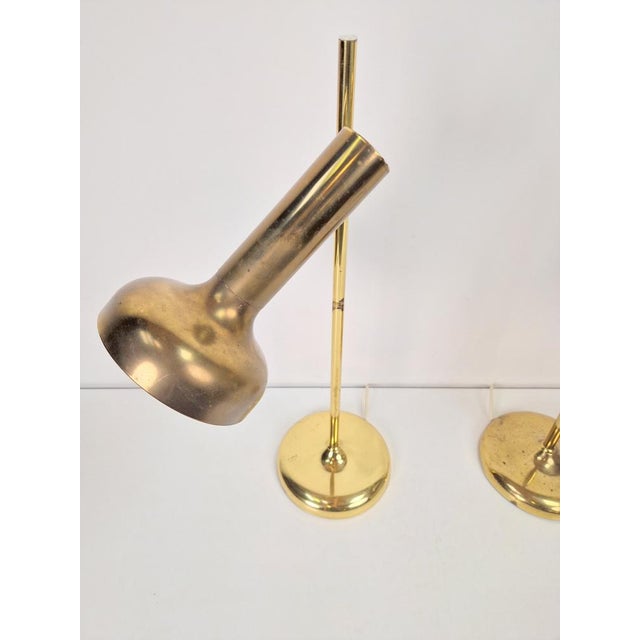 Vintage Brass Trumpet Table Lamps by Solken Leuchten, 1970s, Set of 2 For Sale - Image 10 of 13