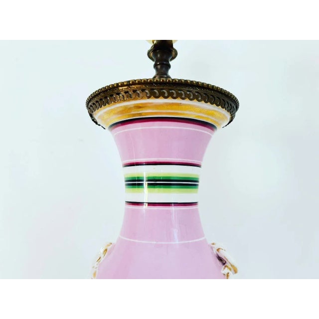 1940s French Floral Urn Lamps & Shades, Pair For Sale - Image 6 of 18