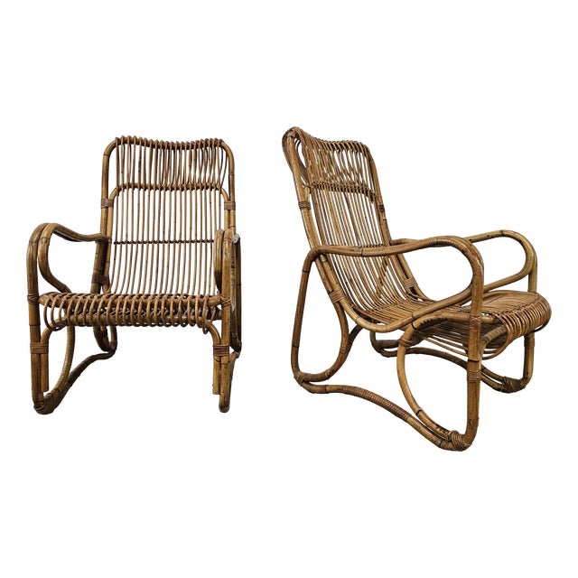 Vintage Wicker Armchairs, 1970, Set of 2 For Sale