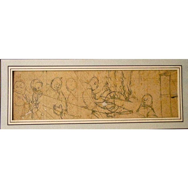 Pencil drawing on paper. Not signed. Good condition, with some foxing\. This piece is attributed to the mentioned...