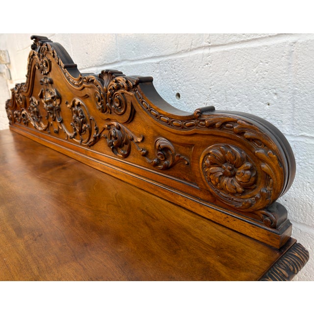 Antique French Renaissance Revival Carved Oak Buffet For Sale - Image 12 of 13