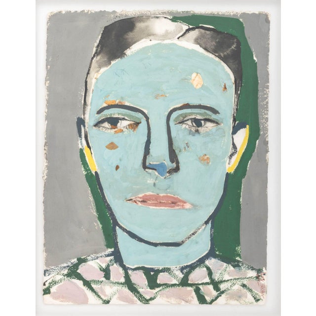 Monica Subide (Spanish, b. 1974), Portrait of a Girl, Mixed Media on Paper with Collage Elements, 2010-2021, signed and...