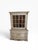 French Country Antique Louis XVI Style Corner Cabinet With Vitrine & French Country Painted Finish For Sale - Image 3 of 17