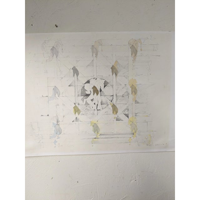 This drawing is by Japanese a20th century artist Keiji Usami, executed in graphite and colored pencil.