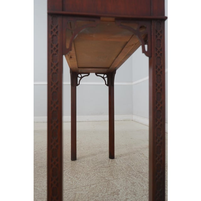 Chippendale Style Burl Walnut & Mahogany Sofa Table For Sale - Image 11 of 12