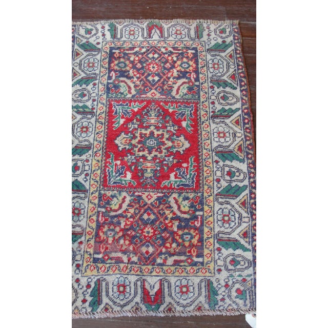 19th Century Antique Turkish Yastik Rug-20" X 31" For Sale - Image 12 of 13