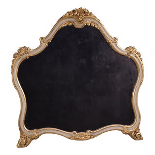 Vintage Italian Lacquered and Gilded Mirror, 1960 For Sale