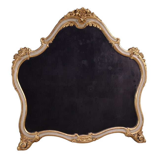Vintage Italian Lacquered and Gilded Mirror, 1960 For Sale