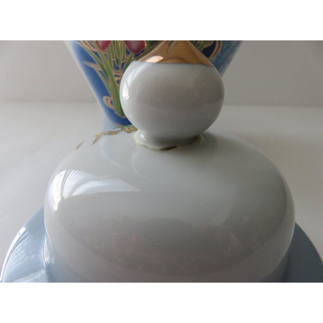 Vintage Shaddy Mino China Jgi Vase Floral Design With Gold Decor, Made in Japan For Sale - Image 11 of 12