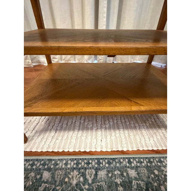 Brown Theodore Alexander Oak Parquetry Nightstand / Side Table With Drawer and Two Shelves For Sale - Image 8 of 8
