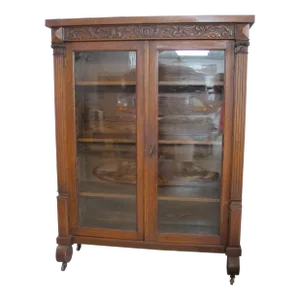 Hand Crafted Display Cabinet Bookcase Quarter-Sawn Oak and Glass