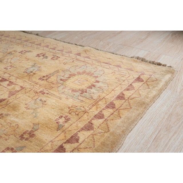 Traditional Violet Elegant Beige Hand-Knotted Wool Rug Carpet, Soft Allover Design For Sale - Image 3 of 6