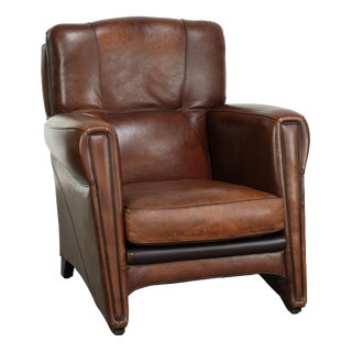 Vintage Art Nouveau Sheepskin Armchair For Sale