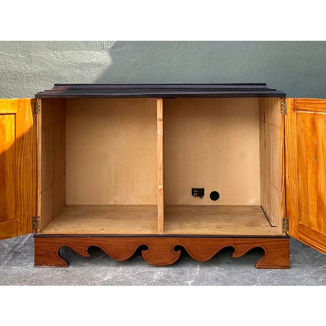 Biedermeier Vintage Double Door Column Sideboard For Sale - Image 3 of 12