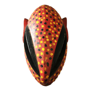 Vintage African Lg Colorful Leopard Mask Bozo Bamana 14" H